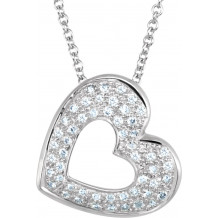 14K White 1/4 CTW Diamond Heart 18 Necklace - 69953101P