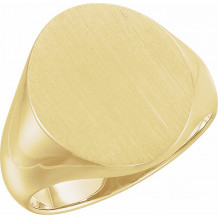 14K Yellow 18x16 mm Oval Signet Ring - 9600123830P