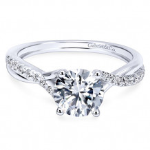 Gabriel & Co. 14k White Gold Round Twisted Engagement Ring