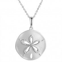 Alamea Sterling Silver and CZ Sand Dollar Pendant