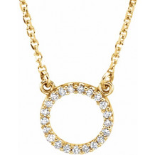14K Yellow 1/10 CTW Diamond Circle 16 Necklace - 66417100002P