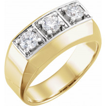 14K Yellow & White 1 CTW Diamond Men's Ring - 60692209271P