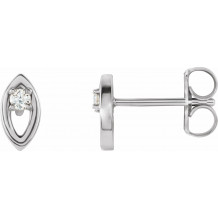14K White .05 CTW Diamond Solitaire Earrings - 86754600P