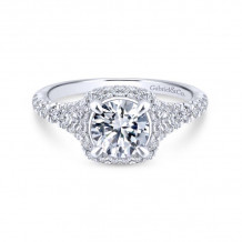 Gabriel & Co. 14k White Gold Entwined Halo Engagement Ring - ER12813R4W44JJ