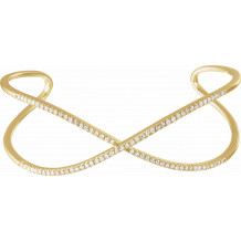 14K Yellow 3/4 CTW Diamond Criss-Cross Cuff 7 Bracelet - 65235060001P