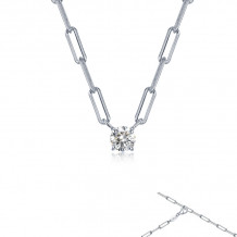 Lafonn Platinum Paperclip Necklace - N0250CLP20