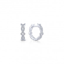 Gabriel & Co. 14k White Gold Kaslique Diamond Huggie Earrings - EG13458W45JJ