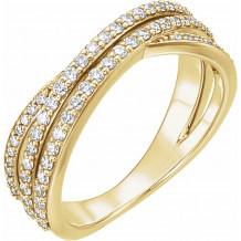 14K Yellow 1/2 CTW Diamond Criss-Cross Ring - 122851601P