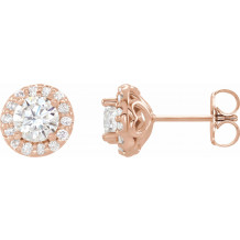 14K Rose 5/8 CTW Diamond Earrings - 86839837P
