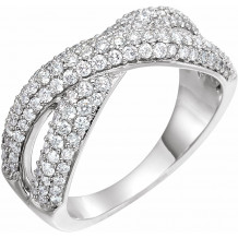 14K White 1 CTW Diamond Criss-Cross Ring - 65245860000P
