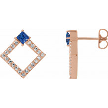 14K Rose Tanzanite & 1/3 CTW Diamond Earrings - 868896039P