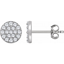 14K White 1/3 CTW Diamond Cluster Earrings - 65175460000P