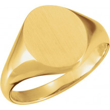 14K Yellow 11x9.5 mm Oval Signet Ring - 5758123697P