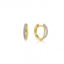 Gabriel & Co. 14k Yellow Gold Bujukan Diamond Huggie Earrings - EG13583Y45JJ