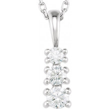 14K White 1/6 CTW Diamond 3-Stone 18 Necklace - 2162460000P