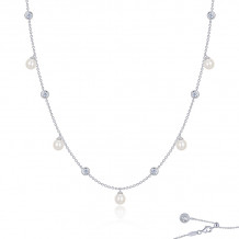 Lafonn Platinum Cultured Freshwater Pearl Necklace - N0251PLP20