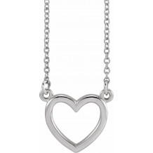 14K White 10.8x10 mm Heart 16 Necklace - 858741017P