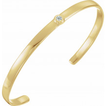 14K Yellow 1/10 CT Diamond Cuff 6 Bracelet - BRC764601P