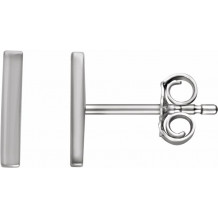 14K White Vertical Bar Earrings - 651868101P