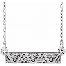 14K White .05 CTW Diamond Geometric Bar 16-18 Necklace - 86714101P