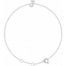 14K White .05 CTW Diamond Initial J 6-7 Bracelet - 65268960010P