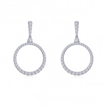 Lafonn Platinum Open Circle Drop Earrings - E0525CLP00