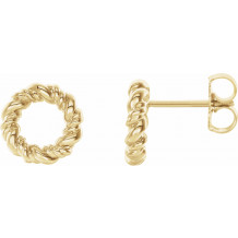14K Yellow 9.4 mm Circle Rope Earrings - 86821601P