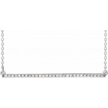 14K White 1/6 CTW Diamond Bar 16-18 Necklace - 65108460001P