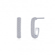 Lafonn Platinum Paperclip Hoop Earrings - E0531CLP00