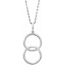 14K White Interlocking Circle 18 Necklace - 86594600P
