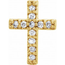14K Yellow 1/10 CTW Diamond Cross Earrings - R17013606P