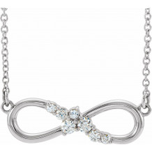 14K White 1/8 CTW Diamond Infinity-Inspired Bar 18 Necklace - 86875615P