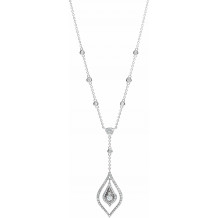 14K White 7/8 CTW Diamond Geometric 18 Necklace - 68236101P