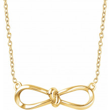 14K Yellow Bow 18 Necklace - 65239460001P