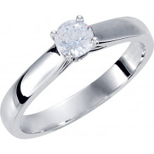10K White 1/2 CTW Diamond Solitaire Engagement Ring with Accent - 677786003P