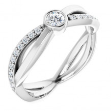 14K White 3.4 mm Round 1/3 CTW Diamond Infinity-Inspired Ring - 122897600P