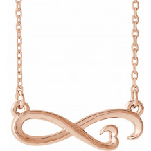 14K Rose Infinity-Inspired Heart 16-18 Necklace - 86673602P