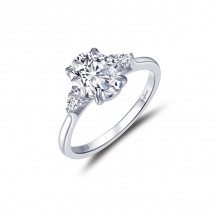 Lafonn Platinum Classic Three-Stone Engagement Ring - R0478CLP07