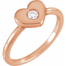14K Rose .03 CTW Diamond Heart Ring - 122822602P