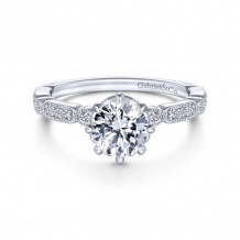 Gabriel & Co. 14k White Gold Victorian Straight Engagement Ring - ER14432R4W44JJ