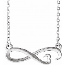 14K White Infinity-Inspired Heart 16-18 Necklace - 86673600P