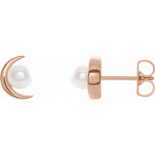 14K Rose Freshwater Cultured Pearl Earrings - 86805602P