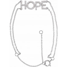 14K White 1/4 CTW Diamond Hope 5-7 Bracelet - 653614601P