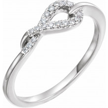 14K White 1/10 CTW Diamond Knot Ring - 65245560001P