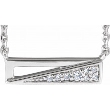 14K White .05 CTW Diamond Bar 18 Necklace - 65349960000P