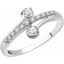14K White 1/4 CTW Diamond Two-Stone Ring - 65269960001P