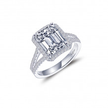 Lafonn Platinum Halo Engagement Ring - R0468CLP08