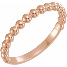14K Rose Stackable Beaded Ring - 509291004P