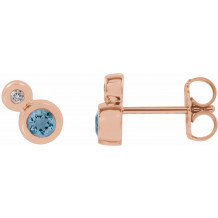 14K Rose Aquamarine & .03 CTW Diamond Earrings - 868886045P