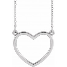 14K White 17x15.8 mm Heart 16 Necklace - 85874101P